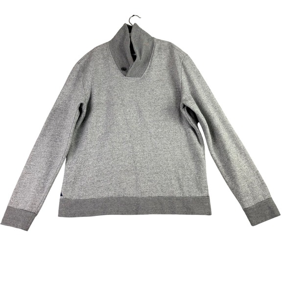 UNTUCKit Sweaters - UNTUCKit Women Large‎ Grey Shawl Collar Sweater Cotton Button Pullover Heathered